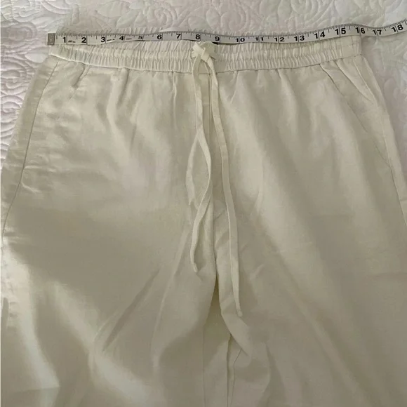 NWT J. Crew Factory White Linen Blend Drawstring Pants Sz 8 - Picture 11 of 16